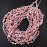 Natural Pink Rose Quartz Freeform Chip Pebble Nugget Beads 15.5" Strand