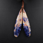 Natural Multicolor Orange Sodalite Teardrop Earring Pair Drilled Cabochon Matched Gemstone Beads
