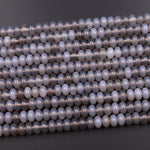 Natural Gray Agate 6mm 8mm Rondelle Beads 15.5" Strand