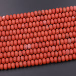 Matte Natural Red Jasper 6mm 8mm Rondelle Beads 15.5" Strand