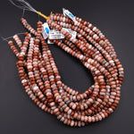 Natural Red Crazy Lace Agate Smooth Rondelle Beads 6mm 8mm 15.5" Strand