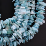 Natural Blue Larimar Freeform Chip Nugget Beads Stunning Real Genuine Blue Larimar Gemstone 15.5" Strand