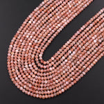 Natural Sunstone Faceted Rondelle Beads 3mm 15.5" Strand