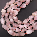 Rare Natural Red Hematoid Quartz Beads Raw Freeform Crystal Spike Nuggets in Natural Shape 15.5" Strand