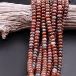 Natural Red Kabamby Ocean Jasper 6mm 8mm Rondelle Beads Aka Boulder Agate 15.5" Strand