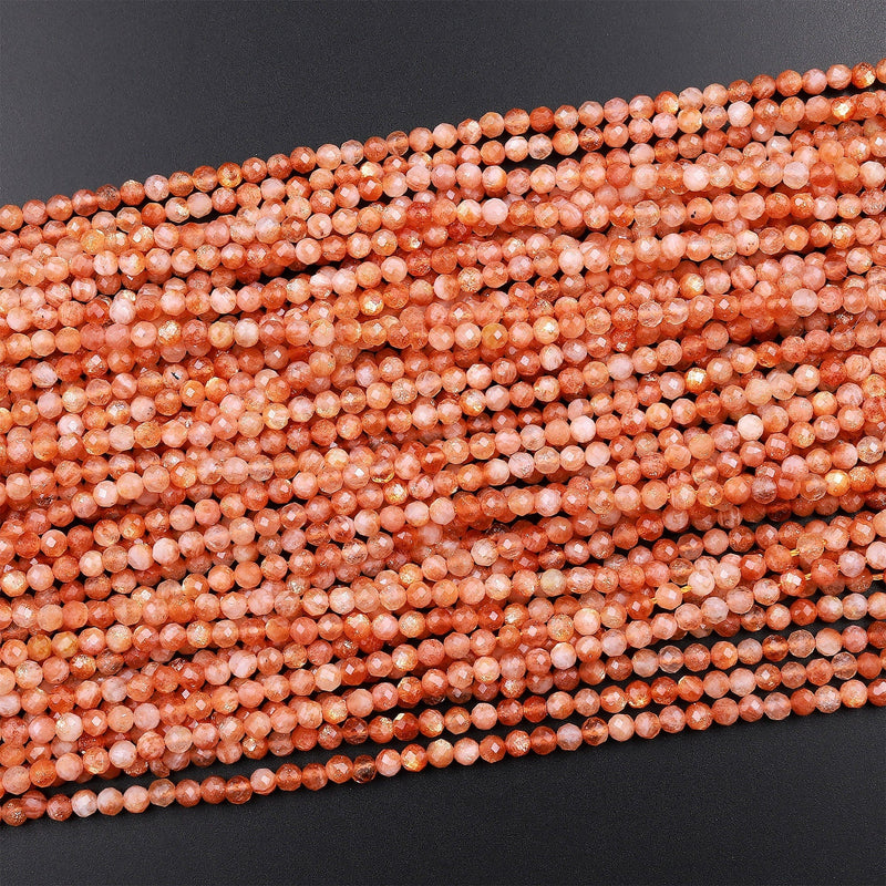 Faceted Red Coral 4mm Round Beads  Gemstone Wholesale – Intrinsic Trading