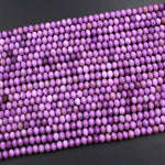 AAA Natural Phosphosiderite Faceted 4mm 6mm Rondelle Beads Micro Laser Cut Lilac Purple Gemstone 15.5" Strand