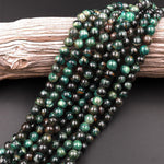 Natural Green Mica Muscovite in Fuchsite 6mm 8mm 10mm Round Beads Gemstone 15.5" Strand
