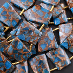 Impression Jasper Trapezoid Beads Aka Copper Turquoise Jasper Pendant 15.5" Strand