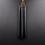 Drilled Natural Black Obsidian Super Long Linear Spike Earring Pair Matched Rectangle Gemstone Cabochon Beads