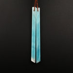 Super Long Linear Spike Earring Pair Matched Gemstone Natural Sea Blue Green Amazonite Beads With Beveled Edge