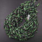 Natural Ruby Zoisite Freeform Chip Pebble Nugget Beads Gemstone 15.5" Strand