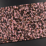 Natural Rhodonite 4mm Heishi Rondelle Beads 15.5" Strand