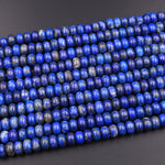Natural Lapis Beads Smooth Rondelle Beads 6mm 8mm Stunning Genuine Blue Lapis Gemstone 15.5" Strand