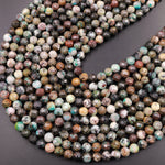 Faceted Natural Chrysocolla Round Beads 6mm 8mm 15.5" Strand