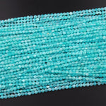 AAA Faceted Natural Peruvian Amazonite Coin Beads 3mm 4mm Flat Disc Dazzling Micro Diamond Cut 15.5" Strand