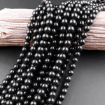 Brazilian Black Stone Round Beads 6mm 8mm 10mm High Quality Natural Black Gemstones 15.5" Strand