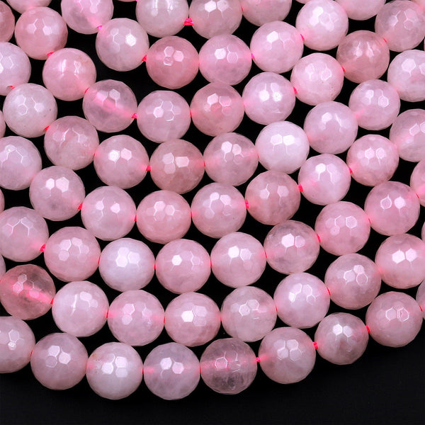 Natural Rose Quartz Stone Round Beaded Necklace Available In 6 Mm 8 Mm - Foto 4