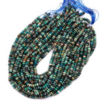 Faceted Natural Chrysocolla Rondelle Beads 6mm 8mm Laser Diamond Cut Blue Green Gemstone 15.5" Strand