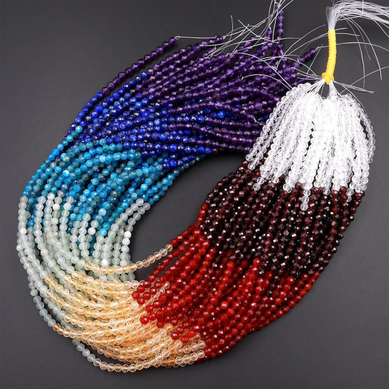 Faceted Natural Chakra 4mm Beads Gemstone Rainbow Colors – Intrinsic Trading