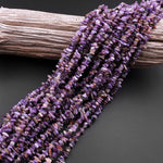 Natural Purple Charoite Freeform Chip Pebble Nugget Beads 15.5" Strand