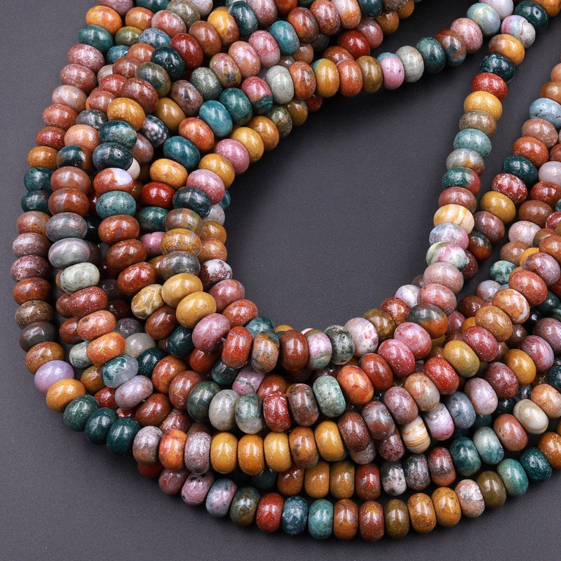 Natural Kabamby Ocean Jasper 6mm 8mm Rondelle Beads | Wholesale – Intrinsic  Trading