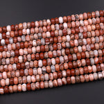 Natural Red Crazy Lace Agate Smooth Rondelle Beads 6mm 8mm 15.5" Strand