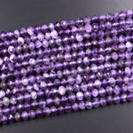 Faceted Natural Amethyst 4mm 6mm rondelle Beads 15.5" Strand