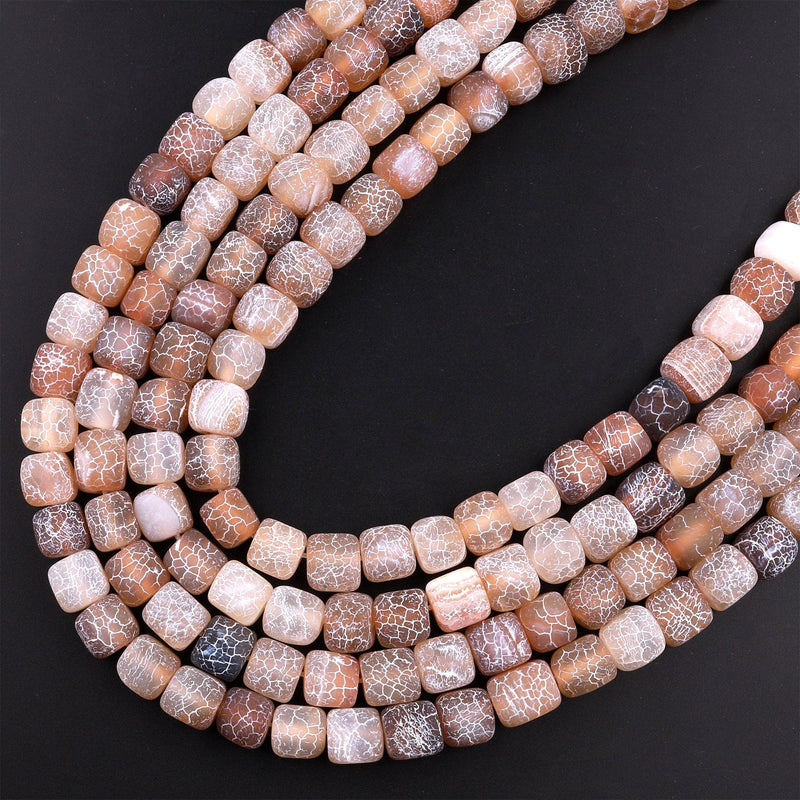 AAA Natural Brown Tibetan Agate Beads Long Slender Barrel Cylinder Tub –  Intrinsic Trading