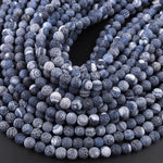 Matte Finish Tibetan Black Fire Agate 4mm 6mm 8mm 10mm Round Beads Aka Cracked Agate Dragon Skin Agate 15.5" Strand