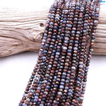 Faceted Natural Sapphire Rondelle Beads 4mm Multicolor Blue Red Real Genuine Gemstone 15.5" Strand