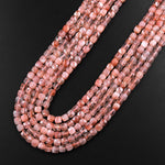 Natural Sunstone Faceted 4mm Cube Dice Square Beads 15.5" Strand