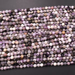 Faceted Natural Chevron Amethyst Round Beads 4mm Miro Laser Cut Gemstone 15.5" Strand