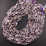 Faceted Natural Chevron Amethyst Round Beads 4mm Miro Laser Cut Gemstone 15.5" Strand