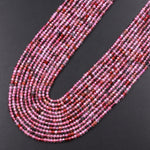 AAA Real Genuine Natural Red Pink Spinel Faceted Rondelle Beads 2mm Multicolor Gemstone 15.5" Strand