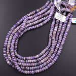 Natural Charorite Rondelle Beads High Quality Purple Russian Charoite 7mm Rondelle beads Natural Purple Gemstone 15.5" Strand