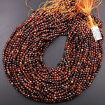 Natural Orange Hessonite Garnet Faceted 4mm 5mm Round Beads Micro Faceted Diamond Cut Gemstone 15.5" Strand
