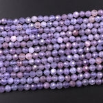 Natural Pink Purple Tanzanite Faceted Round Beads 4mm Micro Laser Cut Real Genuine Gemstone 15.5" Strand