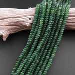 Real Genuine Natural Green Russian Siberian Jade Smooth 6mm 8mm Rondelle Beads 15.5" Strand
