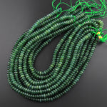 Real Genuine Natural Green Russian Siberian Jade Smooth 6mm 8mm Rondelle Beads 15.5" Strand
