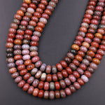 Natural Red Kabamby Ocean Jasper 6mm 8mm Rondelle Beads Aka Boulder Agate 15.5" Strand