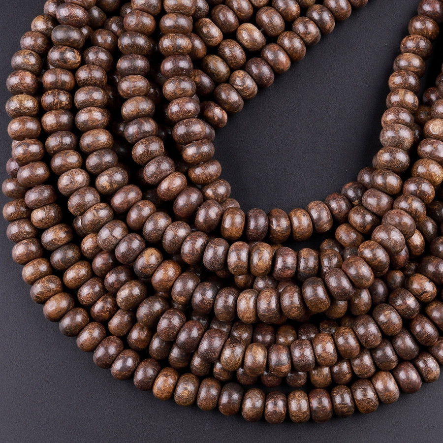 Natural Bronzite Smooth Rondelle 6mm 8mm Beads 15.5" Strand