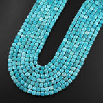 Natural Russian Amazonite Faceted 6mm Cube Dice Square Beads Strand