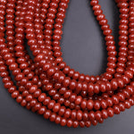 Natural Red Agate 6mm 8mm Rondelle Beads 15.5" Strand