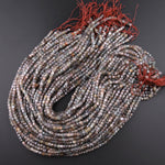 Genuine Natural Smoky Grey Blue Sapphire 4mm Faceted Cube Square Dice Beads 15.5" Strand