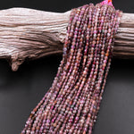 Faceted Natural Sapphire Coin Beads 3mm 4mm Flat Disc Dazzling Micro Diamond Cut 15.5" Strand