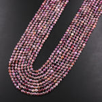 Faceted Natural Sapphire Coin Beads 3mm 4mm Flat Disc Dazzling Micro Diamond Cut 15.5" Strand