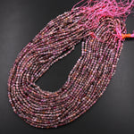 Faceted Natural Sapphire Coin Beads 3mm 4mm Flat Disc Dazzling Micro Diamond Cut 15.5" Strand