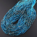 Natural Blue Apatite Faceted 4mm Cube Beads Gemstone Dice 15.5" Strand