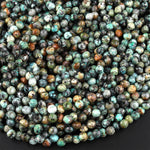 Natural African Turquoise Faceted 6mm Rounded Briolette Teardrop Beads Good For Earrings 15.5" Strand